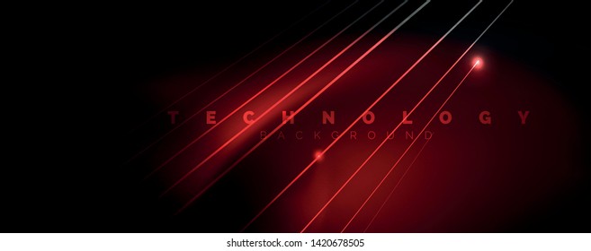 Shiny color neon light with lines, abstract wallpaper, shiny motion, magic space light. Vector techno abstract background