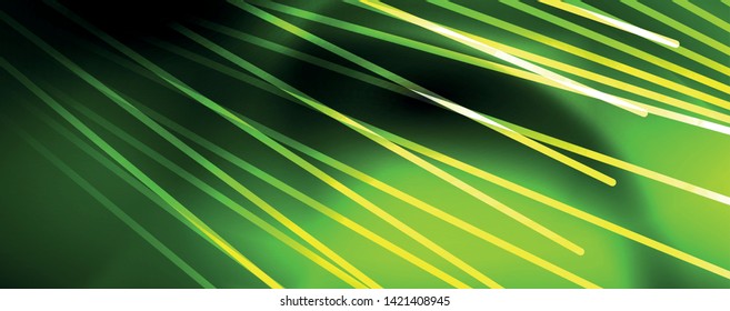 Shiny color neon light with lines, abstract wallpaper, shiny motion, magic space light. Vector techno abstract background