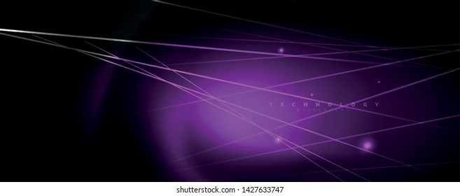 Shiny color neon light with lines, abstract wallpaper, shiny motion, magic space light. Vector techno abstract background