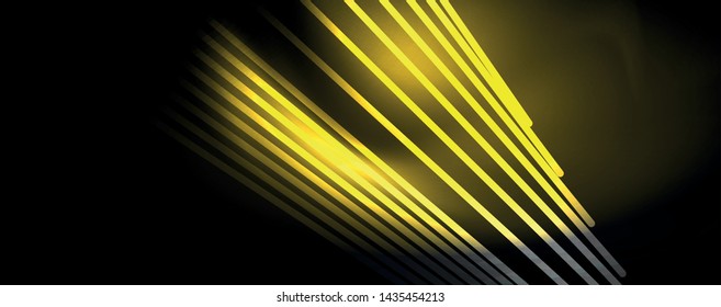 Shiny color neon light with lines, abstract wallpaper, shiny motion, magic space light. Vector techno abstract background