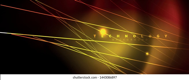 Shiny color neon light with lines, abstract wallpaper, shiny motion, magic space light. Vector techno abstract background