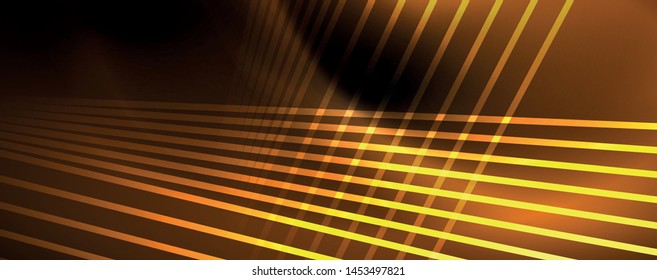 Shiny color neon light with lines, abstract wallpaper, shiny motion, magic space light. Vector techno abstract background