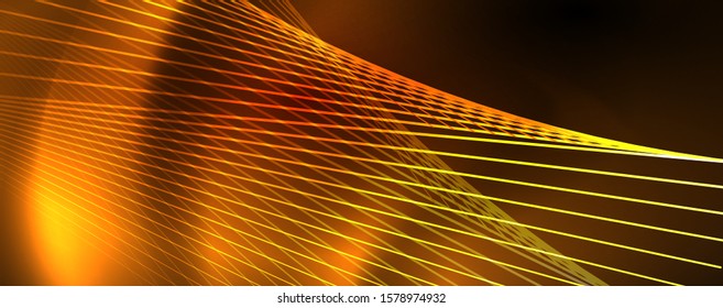 Shiny color neon light with lines, abstract wallpaper, shiny motion, magic space light. Vector techno abstract background