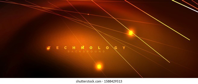 Shiny color neon light with lines, abstract wallpaper, shiny motion, magic space light. Vector techno abstract background