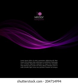 Shiny color smoke waves over dark vector background