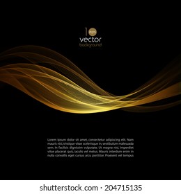 Shiny color smoke waves over dark vector background