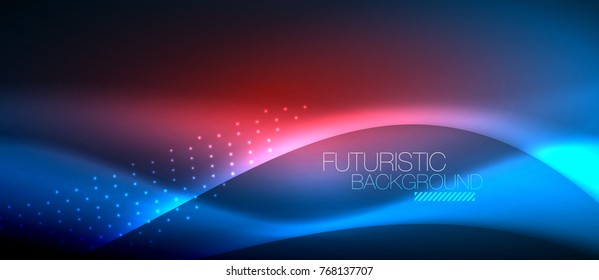 Shiny color smooth elegant neon wave. Vector background template