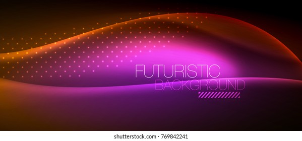 Shiny color smooth elegant neon wave. Vector background template