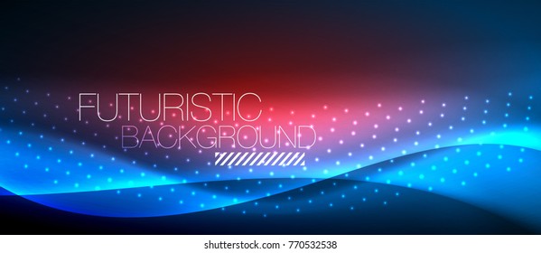 Shiny color smooth elegant neon wave. Vector background template