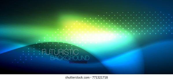 Shiny color smooth elegant neon wave. Vector background template