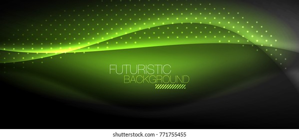 Shiny color smooth elegant neon wave. Vector background template