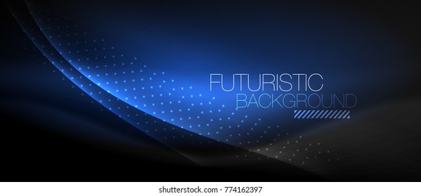 Shiny color smooth elegant neon wave. Vector background template