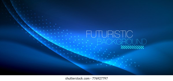 Shiny color smooth elegant neon wave. Vector background template