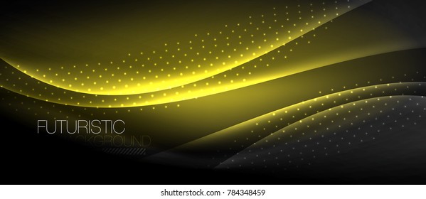 Shiny color smooth elegant neon wave. Vector background template