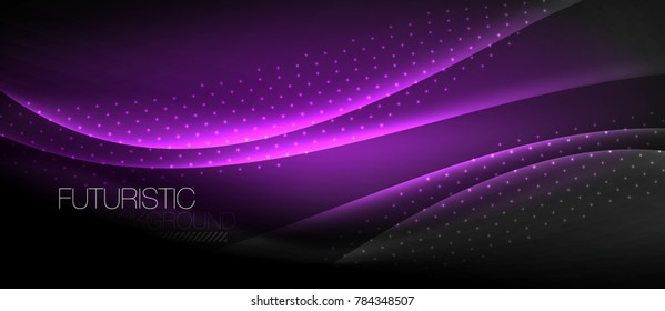 Brillante color suave y elegante ola de neón. Plantilla de fondo del vector