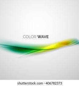 Shiny color wave isolated on white, lines with light effects