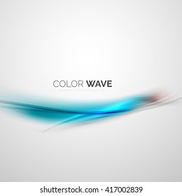 Shiny color wave isolated on white, lines with light effects