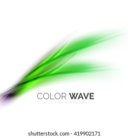 Shiny color wave isolated on white, lines with light effects
