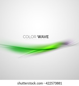 Shiny color wave isolated on white, lines with light effects