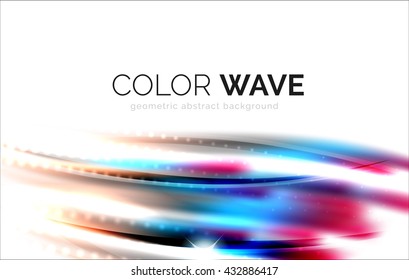 Shiny color wave isolated on white, lines with light effects Shiny color wave isolated on white, lines with light effects