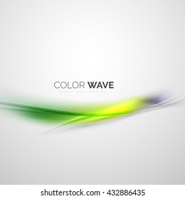 Shiny color wave isolated on white, lines with light effects