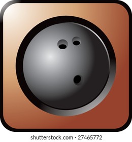 shiny colored bowling ball icon