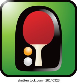 shiny colored ping pong set icon