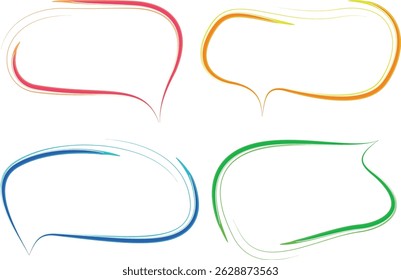shiny colorful artwork outline speech bubbles