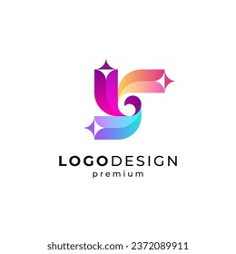 shiny and colorful bird with star for education, graduation or knowledge logo design	