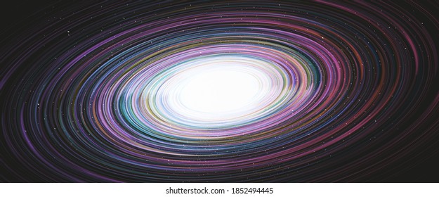 Shiny Colorful Black hole on Galaxy background with Milky Way spiral,Universe and starry concept desig,vector