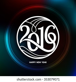 Shiny colorful happy new year 2016 background