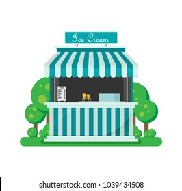 Shiny colorful ice cream shop vector illustration. 