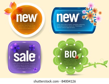 Shiny colorful labels