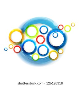 Shiny colorful minimalistic abstract background with circles. Eps10