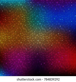 Shiny colorful pixels background. Musical or Disco lights background.