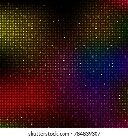 Shiny colorful pixels background. Musical or Disco lights background.