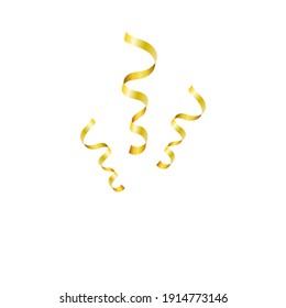 Shiny colorful serpentine ribbon isolated on white. Confetti burst. Festive template.