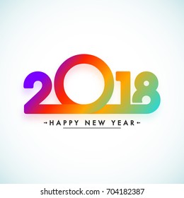 Shiny colorful text 2018 for Happy New Year celebrations.