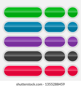 shiny colorful web buttons set