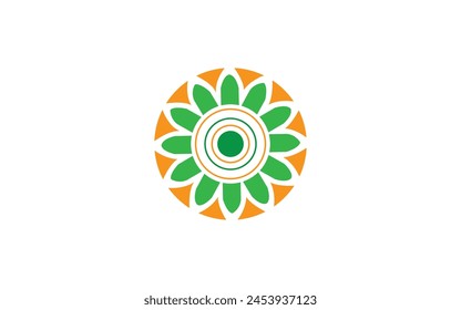 Shiny colourful flower design of rangoli. Pro Vector