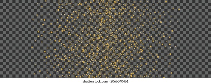 Shiny Confetti Background  Transparent Vector. Stars Fame Illustration. Yellow Defocused. Winner Frame. Gold Spark Time.