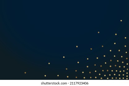 Brillante Confetti Caída Vector Fondo Negro. Patrón de secuencia de glamour. Postales de vacaciones de Polvo Dorado. Textura redonda de arte.