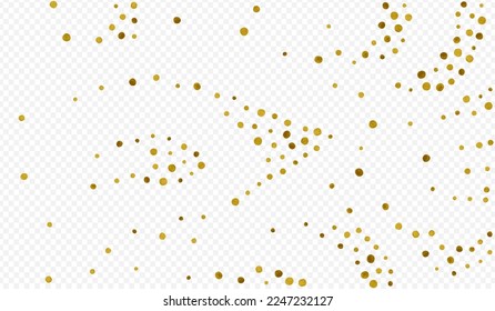 Shiny Confetti Rich Vector Transparent Background. Festive Sparkle Card. Gold Shine Transparent Background. Sequin Effect Texture.