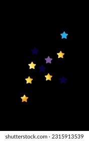 Shiny Constellation Vector Black Background. Gold Night sky Rich Texture. Star Bright Invitation. Stars Anniversary Design.
