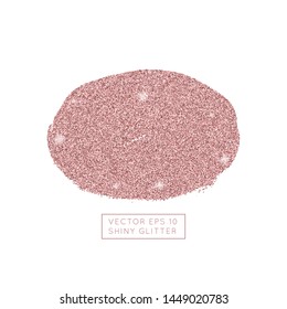 Shiny coral pink glitter vector background. Sparkling star dust texture for luxury rich greeting card. Isolated  
abstract Oval Shape design element. 