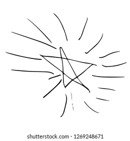 Shiny creative star design in childish style. Vector illustration isolated on white.