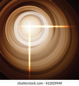 Shiny Cross in Brown Circles.
