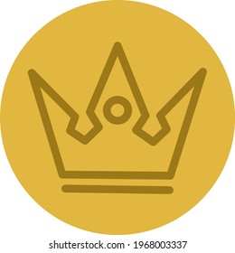 Shiny crown, icon illustration, vector on white background