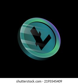 Shiny Cryptocurrency Coin. Glossy Graphic Element. Vector illustration