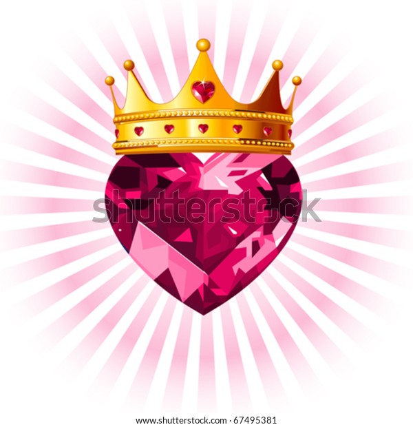 Image Vectorielle De Stock De Coeur D Amour En Cristal Brillant Avec